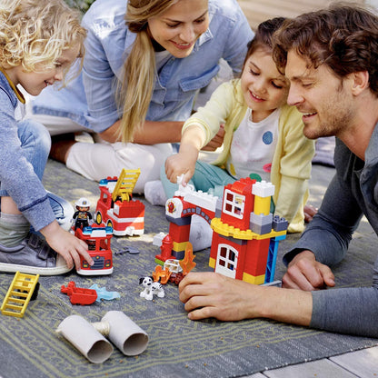 LEGO 10903 Duplo Fire Station Building Blocks Set (76 Pcs) – Educational Construction Toy for Kids, Multi-Color