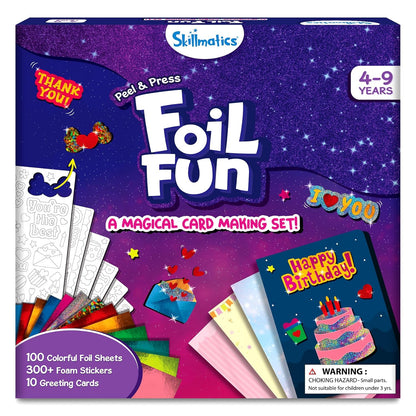 Skillmatics Art & Craft Activity-Foil Fun Card Making Set, No Mess Art for Kids, Craft Kits & Supplies, DIY Creative Activity, Gifts for Girls & Boys Ages 4, 5, 6, 7, 8, 9, Travel Toys