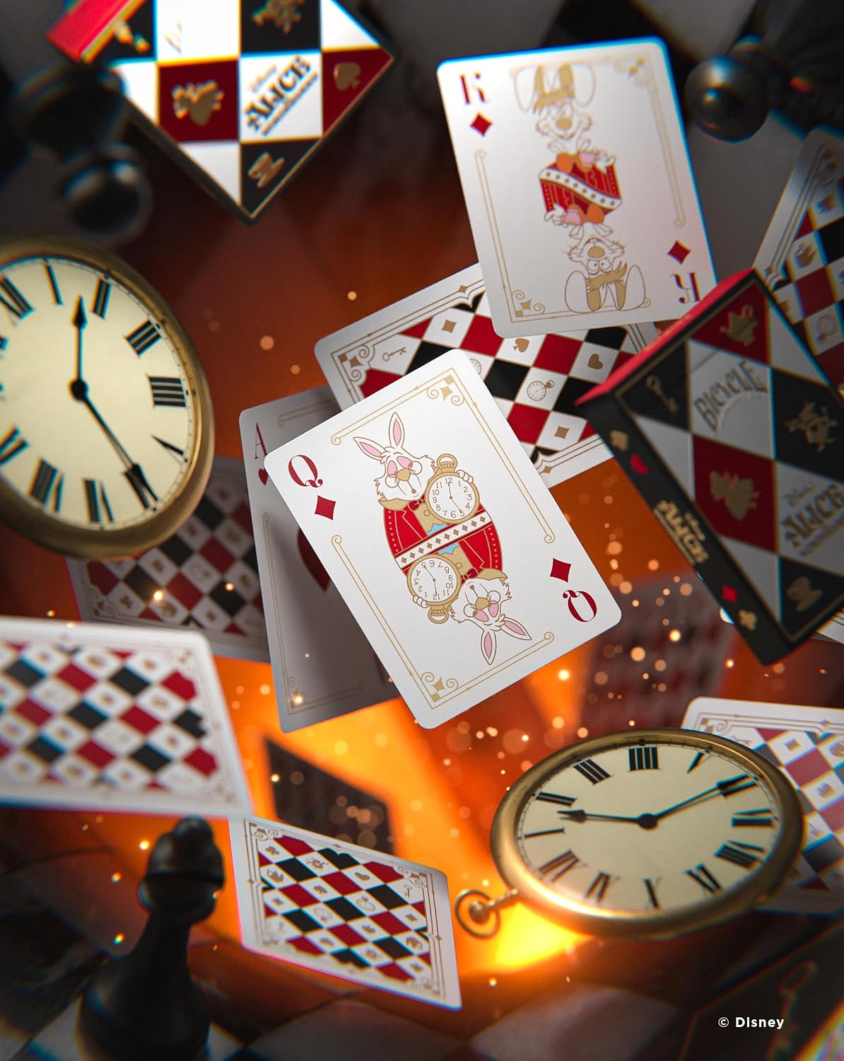 Bicycle Disney Alice in Wonderland Playing Cards – Collectible Deck with Air-Cushion Finish & Gold Foil Box