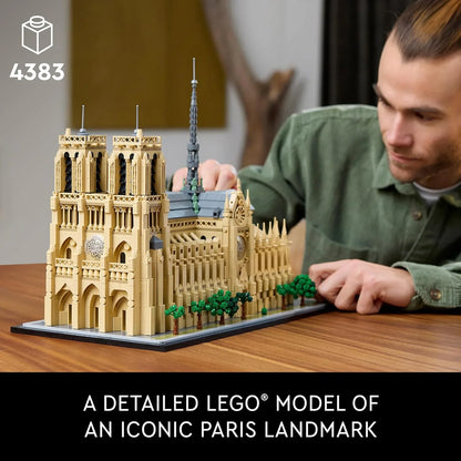 LEGO 21061 Architecture Notre-Dame de Paris Collectible Adult Souvenir from France Gift for Globetrotters and All History and Art Enthusiasts Architectural Model Kits
