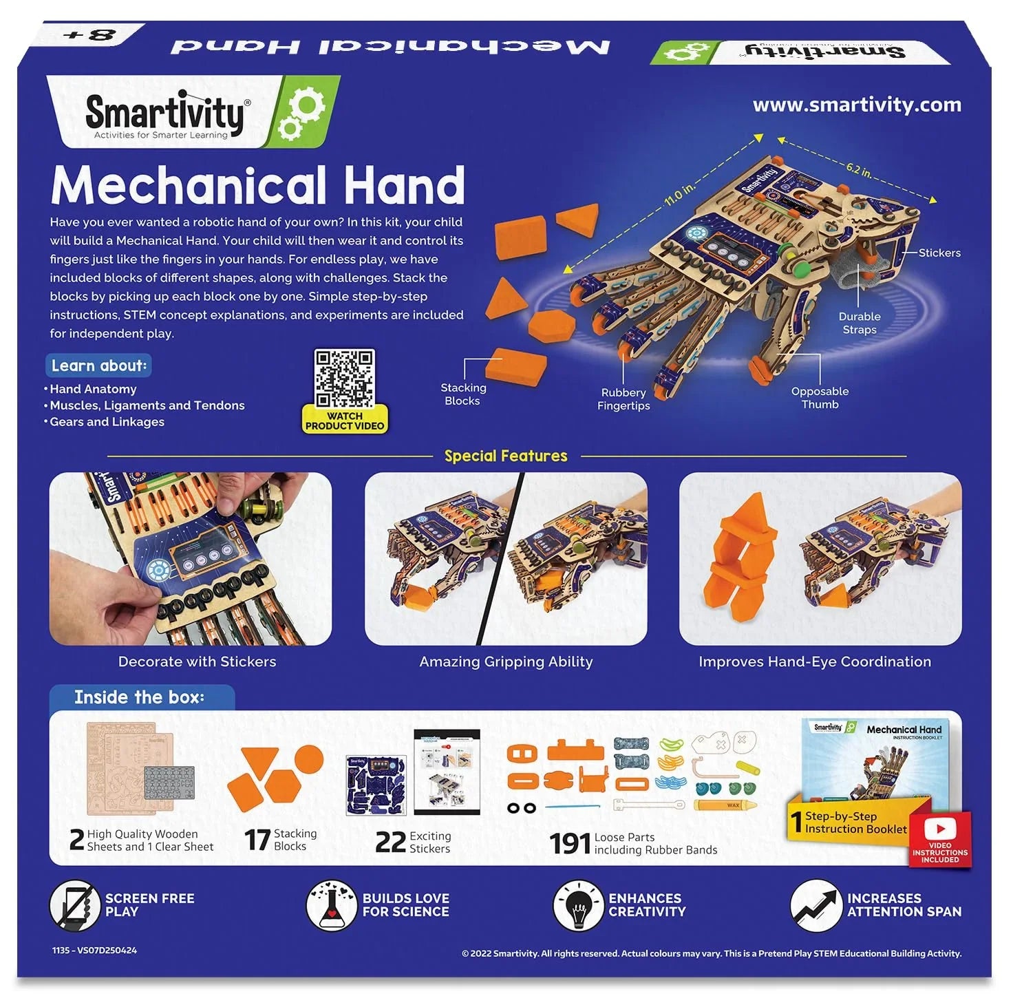 Smartivity Robotic Mechanical Hand Toy for Kids 8-14 | STEM Educational Science Toy | Parents’ Choice Award Winner | Birthday Gift for Boys & Girls - Jaiman Toys