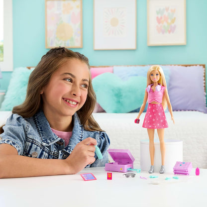Barbie Family & Friends Travel Doll with Suitcase & Accessories 11 Inch | Blonde Fashion Doll with 10+ Travel-Themed Accessories