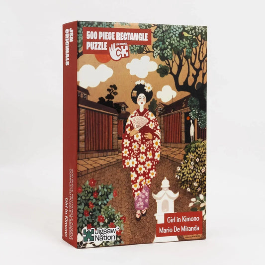 Jigsaw Nation 500 Piece Rectangle Puzzle – Girl in Kimono by Mario De Miranda | Artistic Jigsaw Puzzle for Kids, Teens & Adults