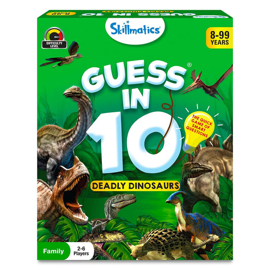 Skillmatics Card Game - Guess in 10 Dinosaurs, Perfect for Boys, Girls, Kids, and Families Who Love Toys, Board Games, Gifts for Ages 8, 9, 10 & Up