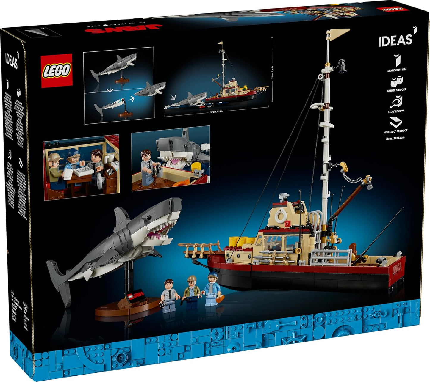 LEGO Ideas 21350 Jaws, Shark Gift for Adults (1497 Pieces)