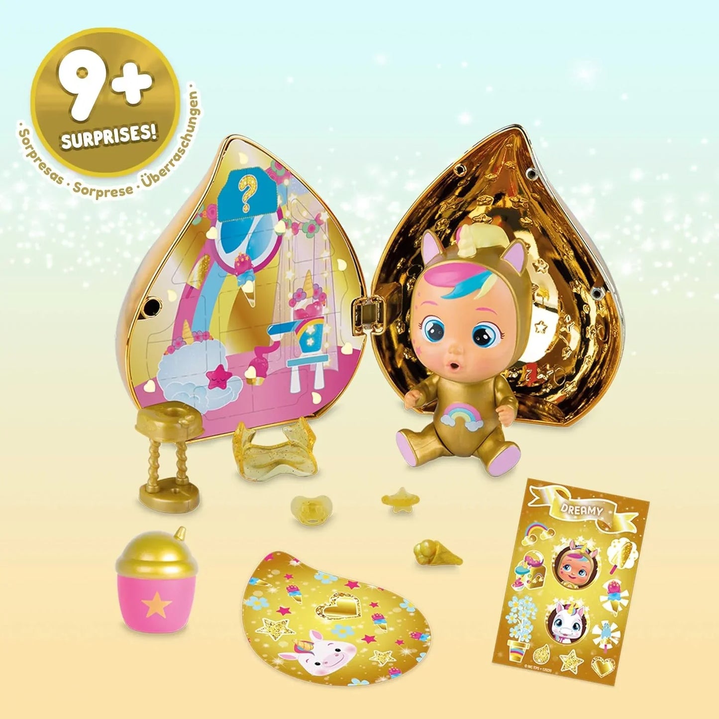 Cry Babies Magic Tears Golden Edition – Surprise Mini Collectible Dolls with Real Tears & Accessories