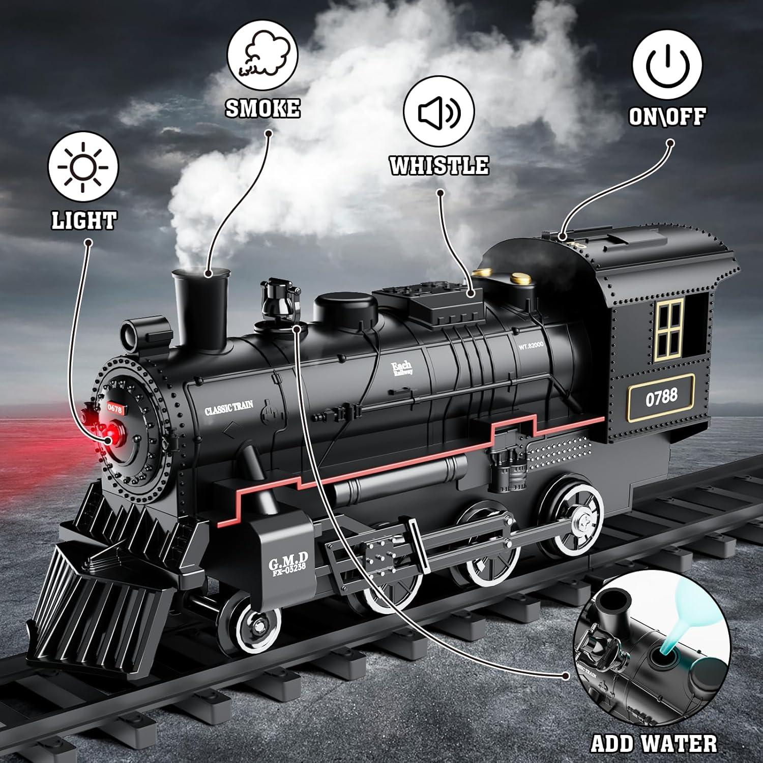 Premium Alloy Smart Train Set – Remote Control Steam Engine with Sound, Light & Music for Kids - Jaiman Toys