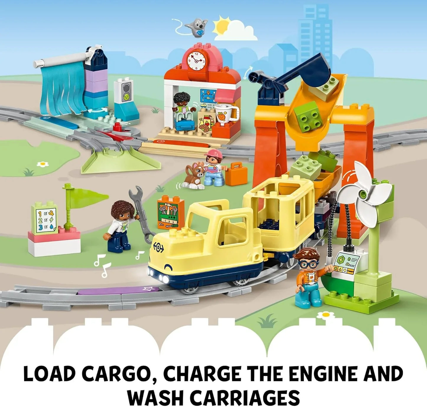 LEGO 10428 DUPLO Town Big Interactive Community Train Set – Toddler Toy 3+