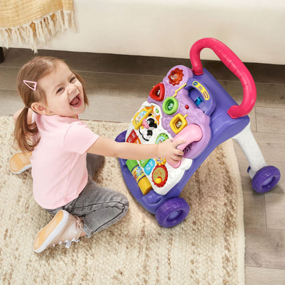 VTech Sit-to-Stand Learning Walker Interactive Baby Activity Walker with Removable Learning Center, Lights, Sounds, Music & Educational Activities | Early Learning Push Walker for Babies & Toddlers | Lavender