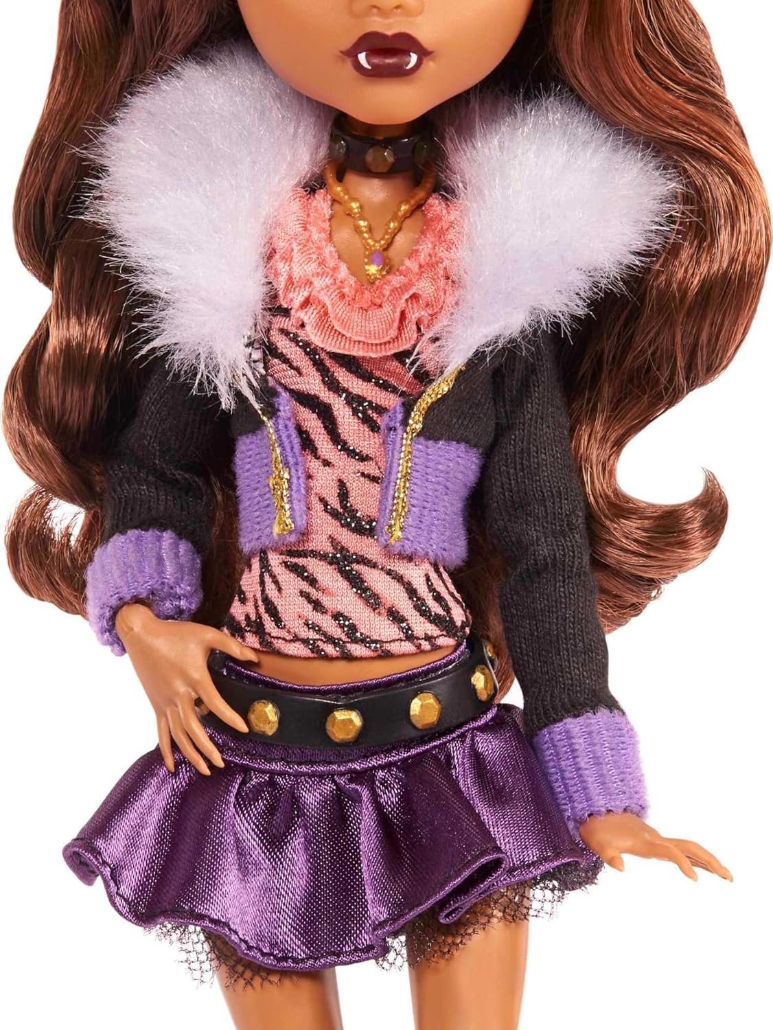 Monster High Clawdeen Wolf Reproduction Doll (10.5 in) Wearing Original Fashion &amp; Shoes, with Pet, Doll Stand &amp; Accessories, Gift for Collectors