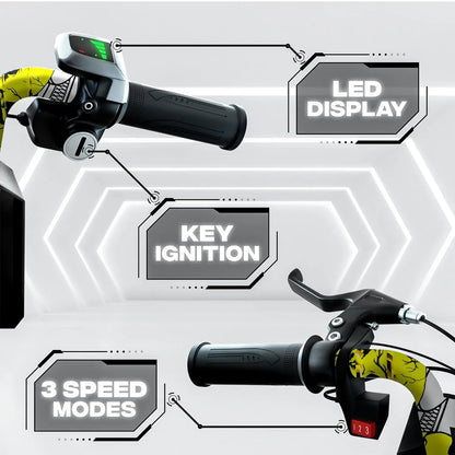 Uboard Multicolored 3-Wheel Drifter for Kids 6+: LED Lights, Bluetooth, Front Disc Brakes - Jaiman Toys