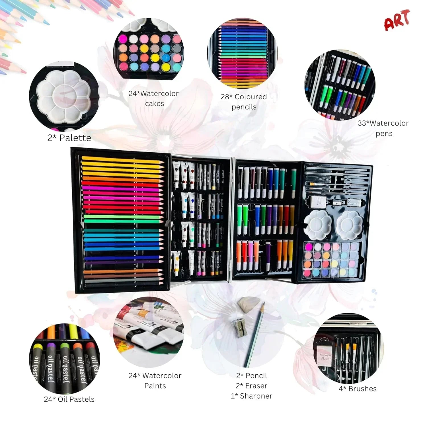 Unicorn Art Set – 145+ Piece Drawing & Painting Kit for Kids 5+