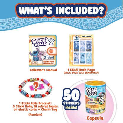 STICKI Rolls Stitch Sticki Capsule Season 2 – Sticker Bracelet Kit | Wearable & Shareable, 50 Holographic Stitch Stickers, Mystery Bracelet, DIY...