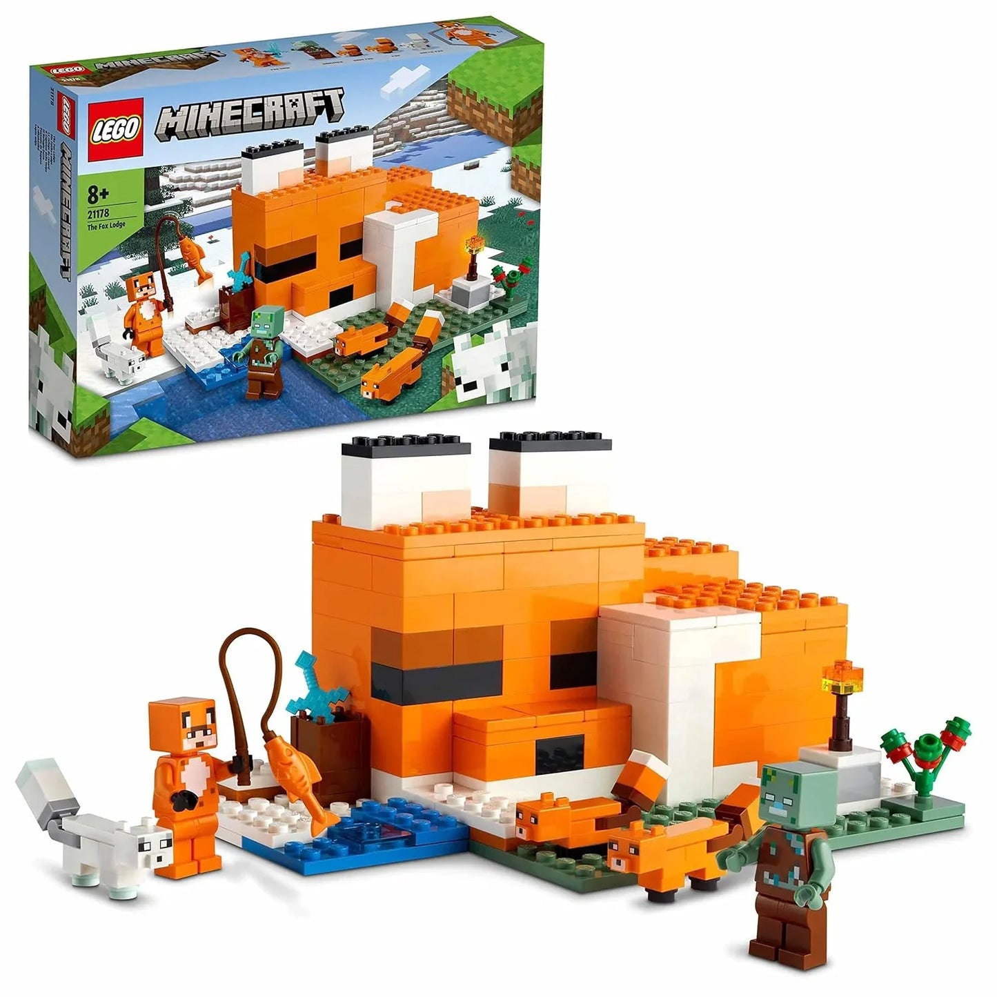 LEGO Minecraft The Fox Lodge 21178 Building Kit and Toy House Playset; Great Gift for Kids and Players Aged 8+ - Jaiman Toys