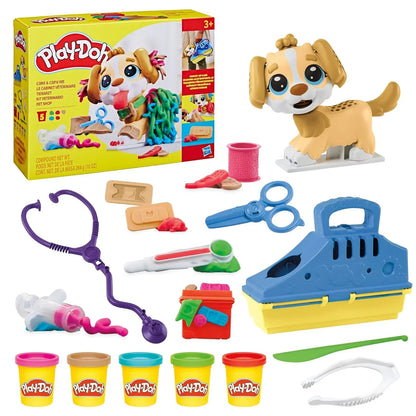 Play-Doh Veterinary Cabinet with Dog – Vet Roleplay Set with 10 Tools, Storage Case & 5 Non-Toxic Play-Doh Colors for Kids 3+ - Jaiman Toys