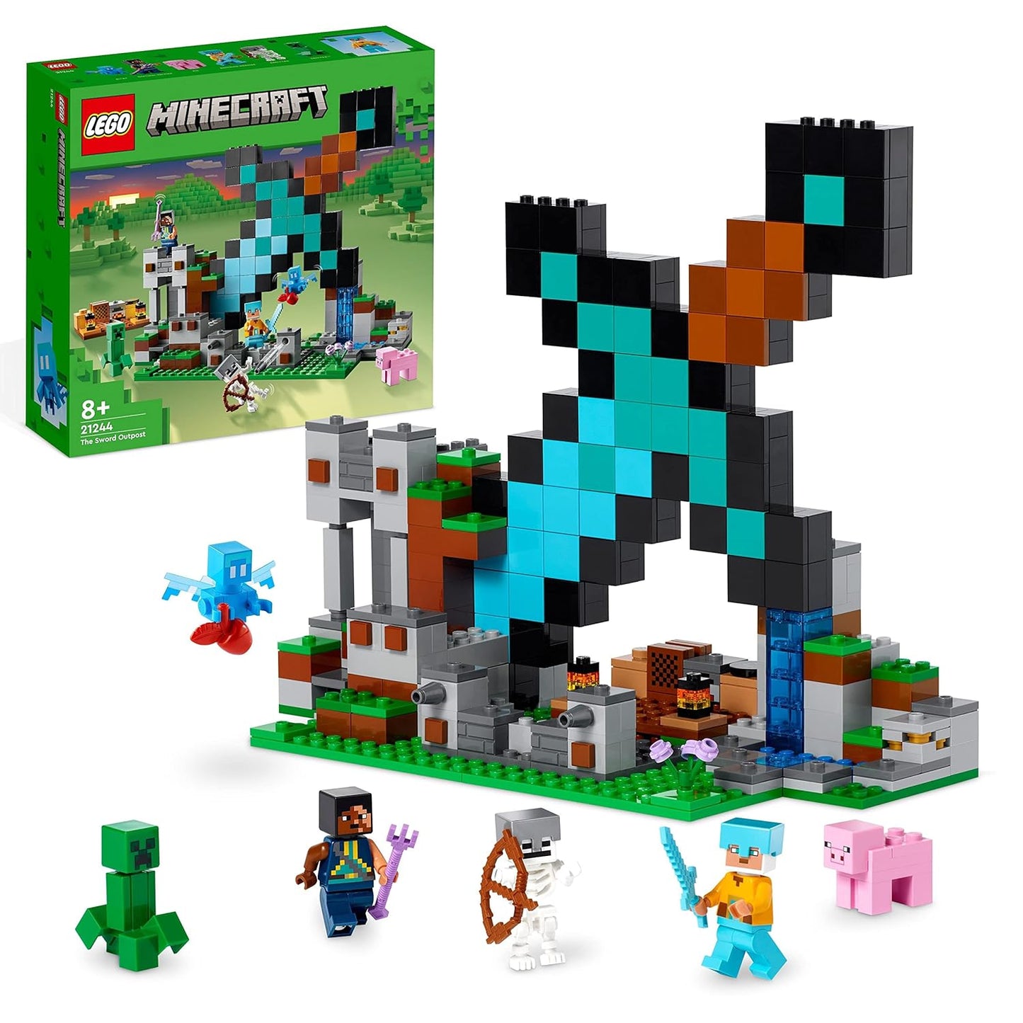 LEGO Minecraft The Sword Outpost 21244 Building Toy Set (427 Pieces)