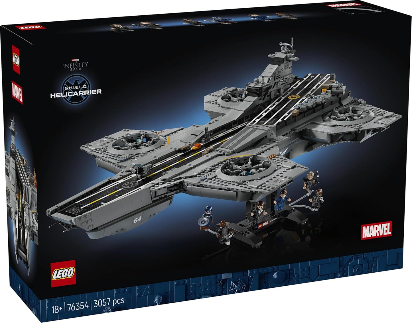 LEGO Marvel S.H.I.E.L.D. Helicarrier - Collectible Building Set for Adults, Ages 18+ - Marvel Bedroom or Home Office Decor - Includes 6 Minifigures - Gift for Men & Women - 76354