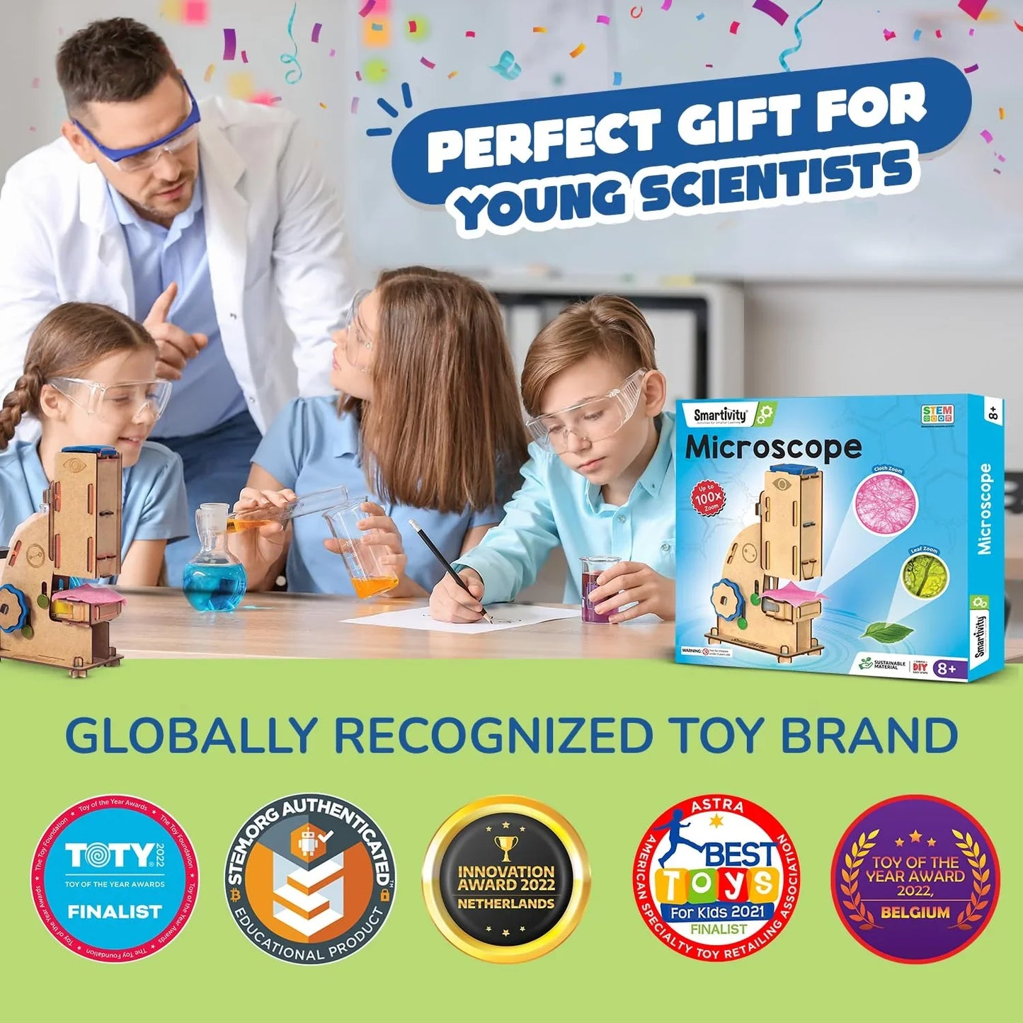 Smartivity Microscope Toy 100x Zoom for Kids 8-14 | STEM Science Kit | DIY Educational Toy | Birthday Gift for Boys & Girls - Jaiman Toys