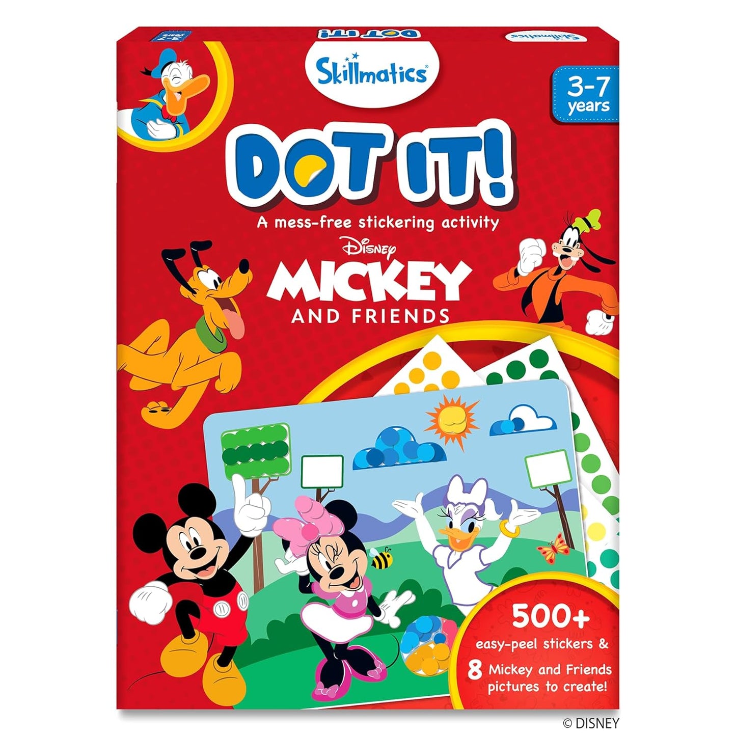 Skillmatics Art Activity-Dot It Mickey and Friends, Mess-Free Sticker Art for Kids, Craft Kits, DIY Activity, Gifts for Boys & Girls Ages 3, 4, 5, 6, 7, Travel Toys for Toddlers, Paper, Multicolor