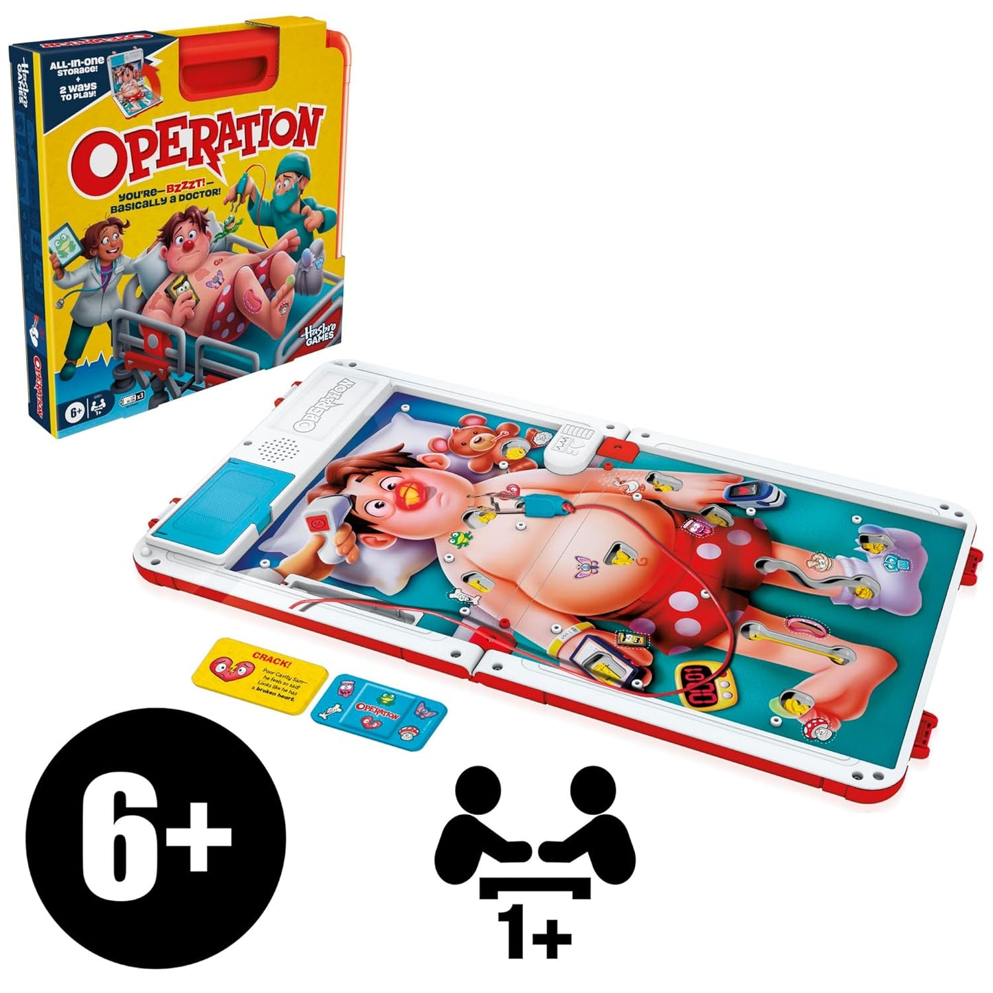 Operation Electronic Board Game with Carry Case | 2 Ways to Play | Kids Game Ages 6+