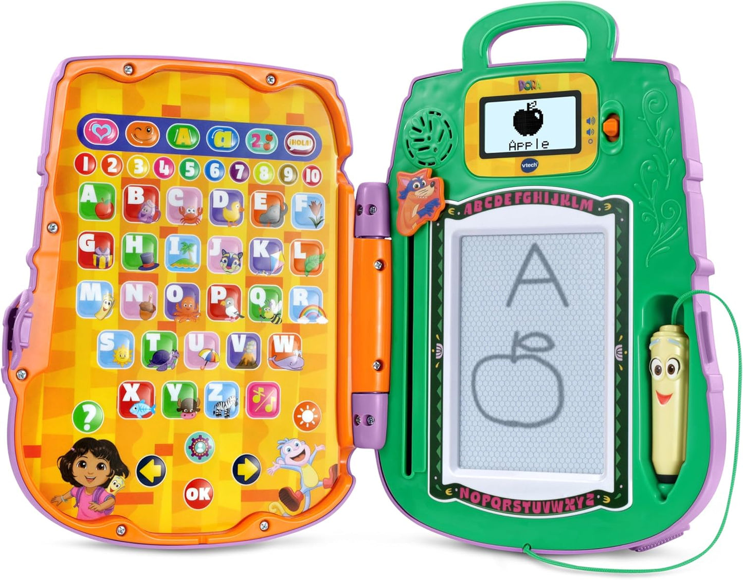 VTech Dora Got Your Back Learning Backpack Bilingual Toy | Interactive English & Spanish Educational Backpack with Drawing Board, Stylus, Letters, Numbers & Learning Games