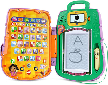 VTech Dora Got Your Back Learning Backpack Bilingual Toy | Interactive English & Spanish Educational Backpack with Drawing Board, Stylus, Letters, Numbers & Learning Games