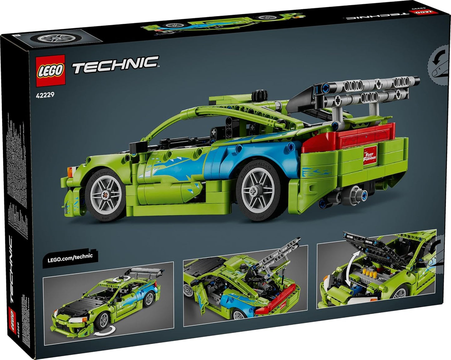 Lego 42229 Technic, Fast and Furious Mitsubishi Eclipse Car, Toy, Birthday, Present, Blocks, Boys, Girls, 14, 15, 16, Middle School, Vehicle, Mini Car