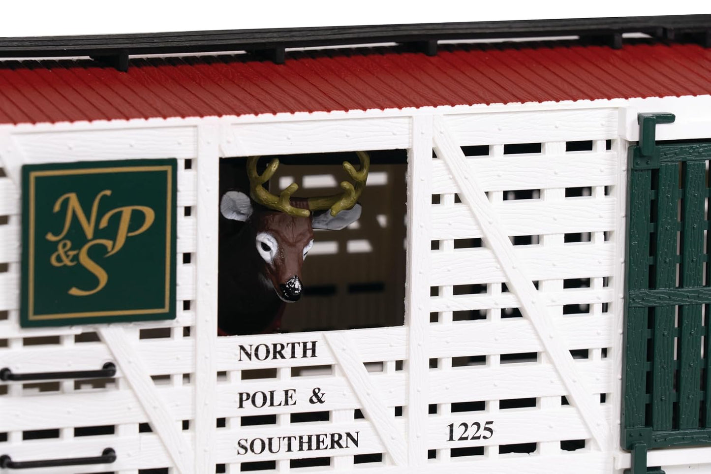 Bachmann NP&S Reindeer Transport Express Animated Stock Car | Large Scale G Gauge Christmas Rolling Stock