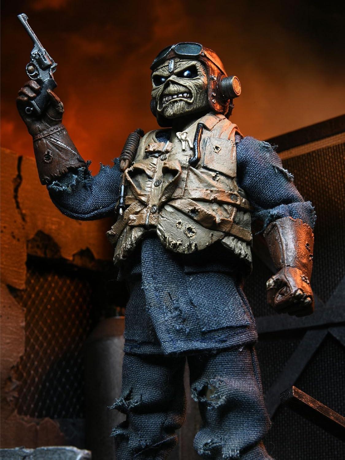 NECA Iron Maiden Aces High Eddie 8" Clothed Action Figure – Battle of Britain Edition - Jaiman Toys
