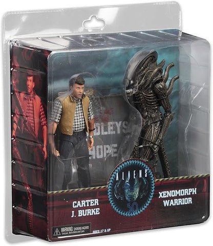 NECA - ALIENS! CARTTER J. BRUKE &amp; XENOMORPH WARRIOR - NECA Exclusive Action Figures Age 17+