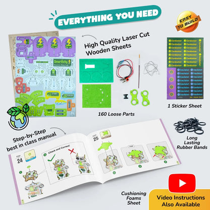 Smartivity Electricity Kit for Kids 8-14 | DIY Circuit & Robot Science Project with Light & Sound - Jaiman Toys