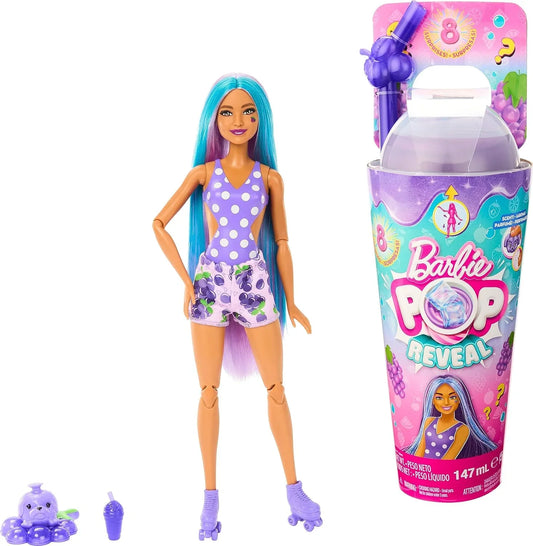 Mattel - Barbie Pop Reveal Fruit Series Barbie Grape Fizz Doll, Scent & Color Change - Jaiman Toys