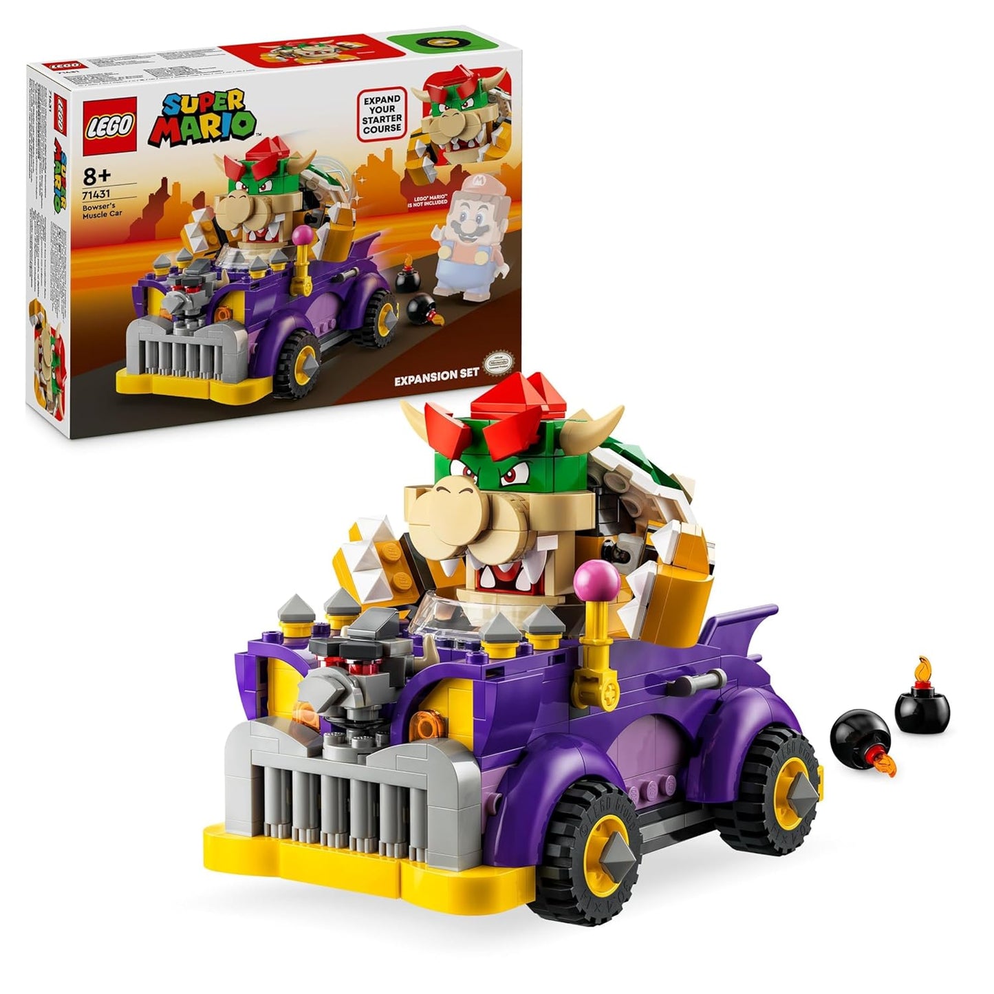 LEGO 71431 Super Mario Bowsers Monster Truck - Expansion Set, Car Toy with Bowser Figure for Boys and Girls, Set with One Character, Gamer Gift for Children from 8 Years