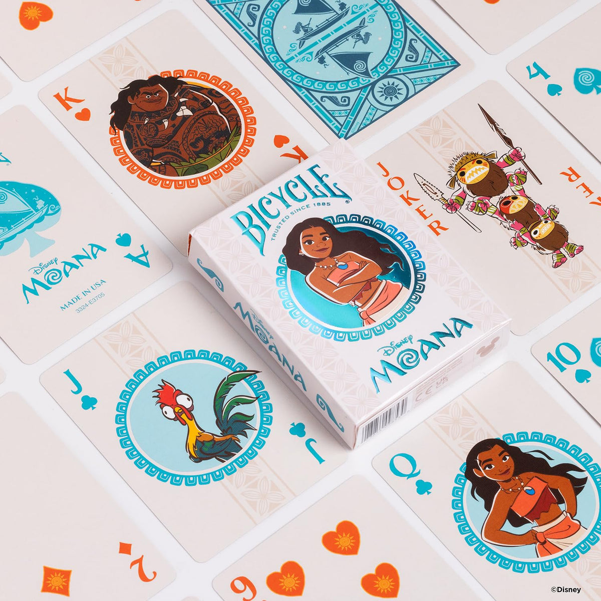 Bicycle Disney Moana Playing Cards – Poker Size Deck with Air-Cushion Finish & Foil Tuck Box
