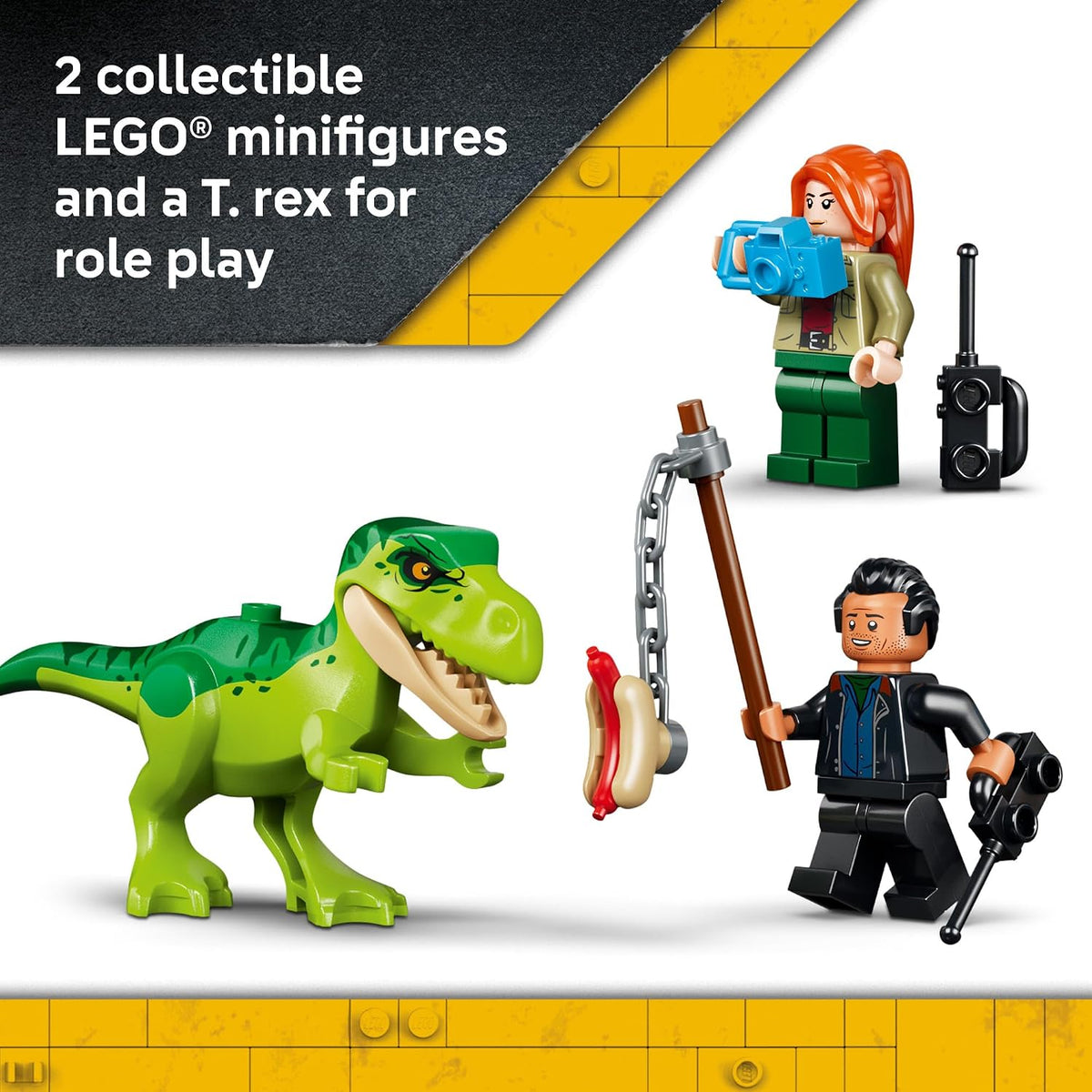LEGO 77978 Jurassic World Young T. rex Transport Truck – Dinosaur Rescue Toy with Truck, ATV & 2 Minifigures, Ages 4+