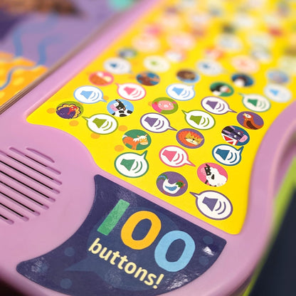 North Parade 100 Button Look and Find Animal Words and Sounds Interactive Sound Book for Kids