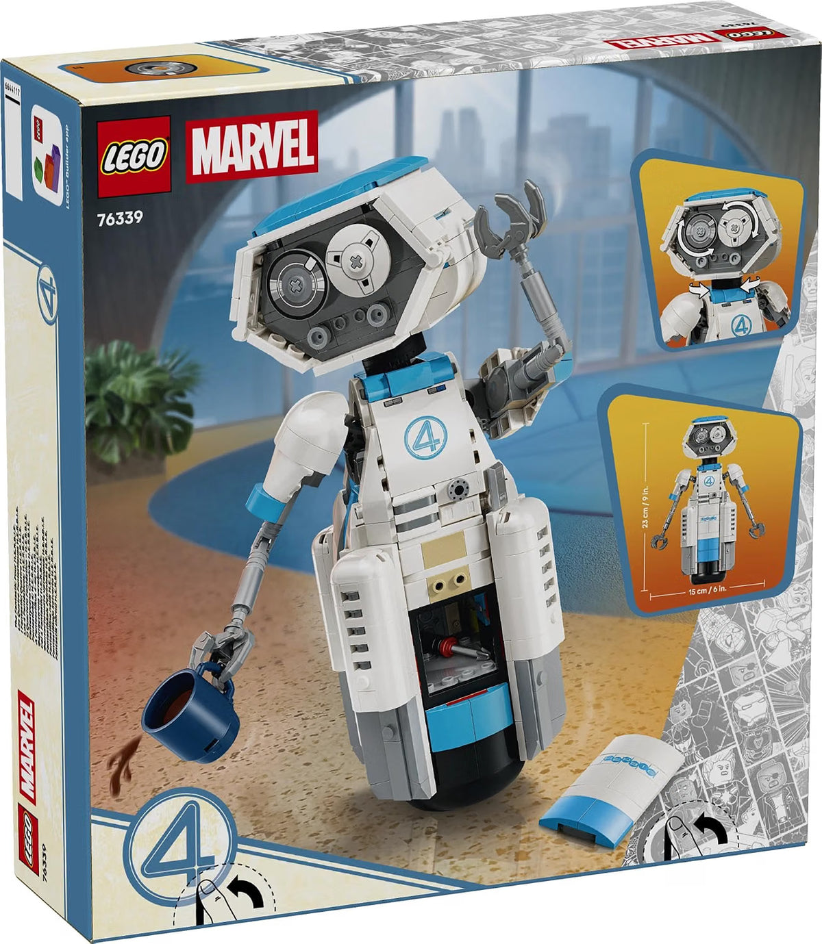 LEGO 76339 Marvel Fantastic Four H.E.R.B.I.E. – Posable Robot Building Set, 747 Pieces, Ages 10+