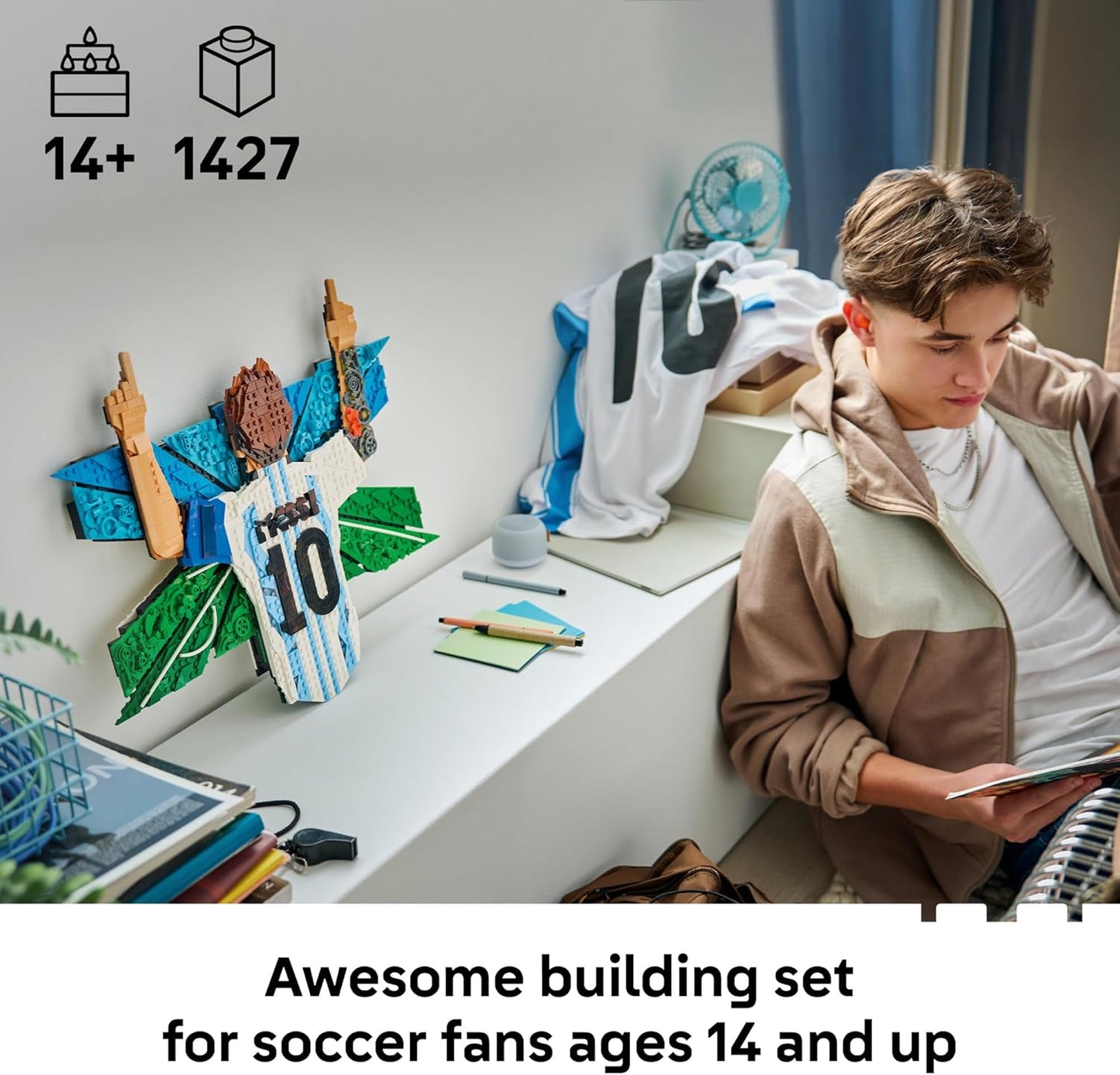 LEGO Editions Lionel Messi – Celebration - Building Set for Boys & Girls, Ages 14+ - Collectible Soccer Gift for Fans - Kids Bedroom or Shelf Decor - 43018