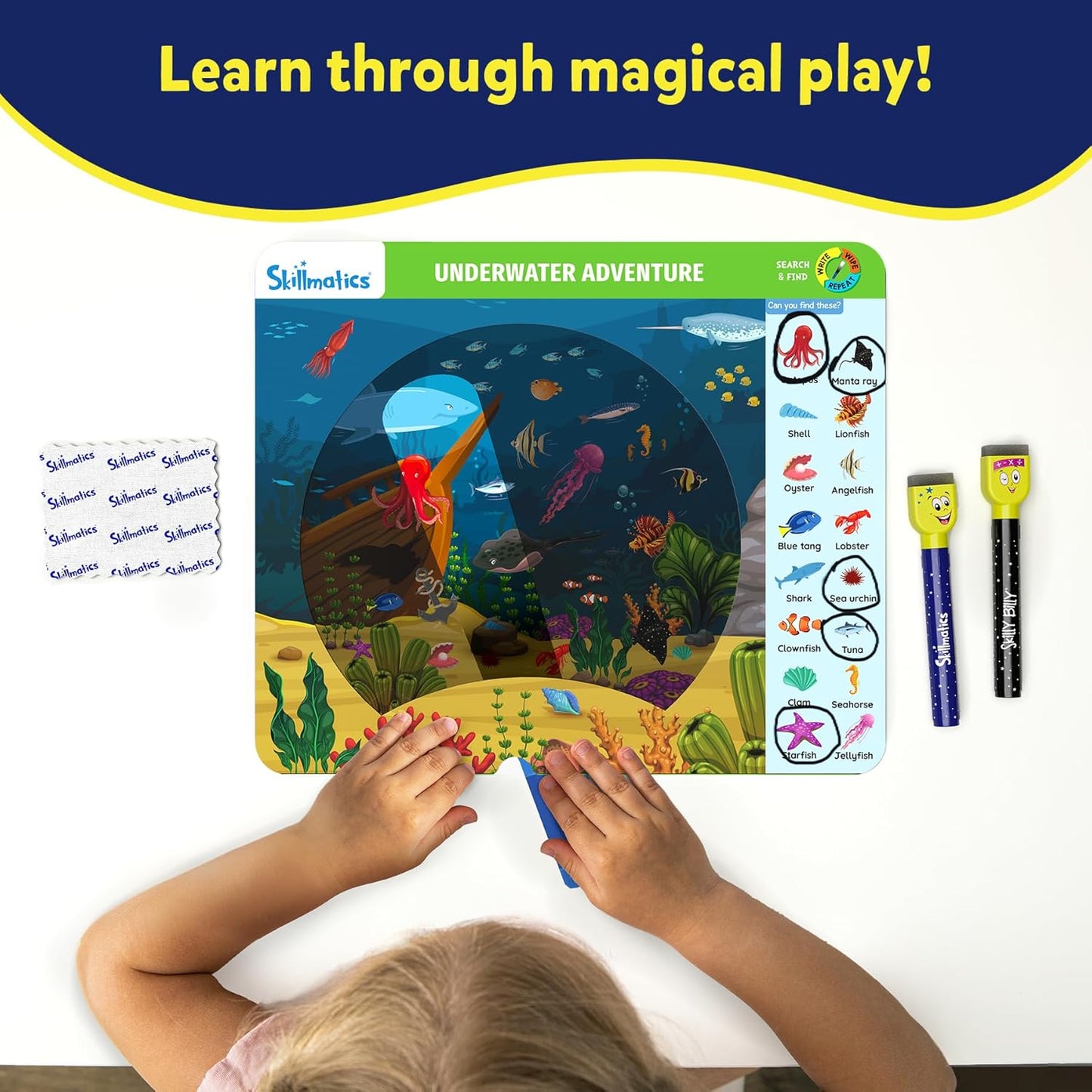 Skillmatics Preschool Learning Activity - Search and Find Flashlight Magic, Educational Game for Kids, Toddlers Who Love Toys, Art & Craft Activities, Gifts for Girls and Boys Ages 3, 4, 5, 6