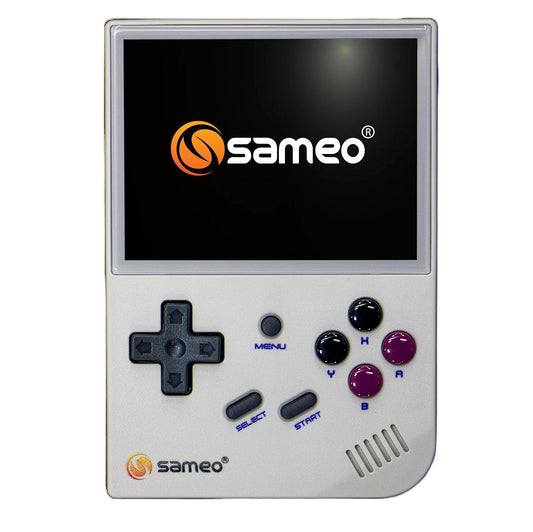 Sameo SG9000: A Premium Handheld Retro Game Console,Dual System StockOS + GarlicOS 3.5 Inch IPS Screen Built-in 64G TF (Grey)