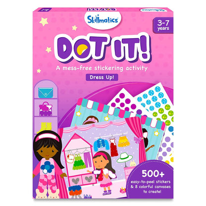 Skillmatics Art Activity - Dot It Dress Up, No Mess Sticker Art for Kids, Craft Kits, DIY Activity, Gifts for Boys & Girls Ages 3, 4, 5, 6, 7, Travel Toys for Toddlers