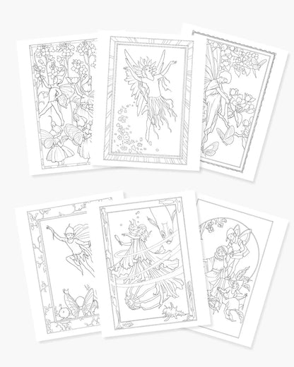 Enchanting Fairies Colouring Kit – 64-Page Book, 6 Frameable Prints & 10 Pencils - Jaiman Toys