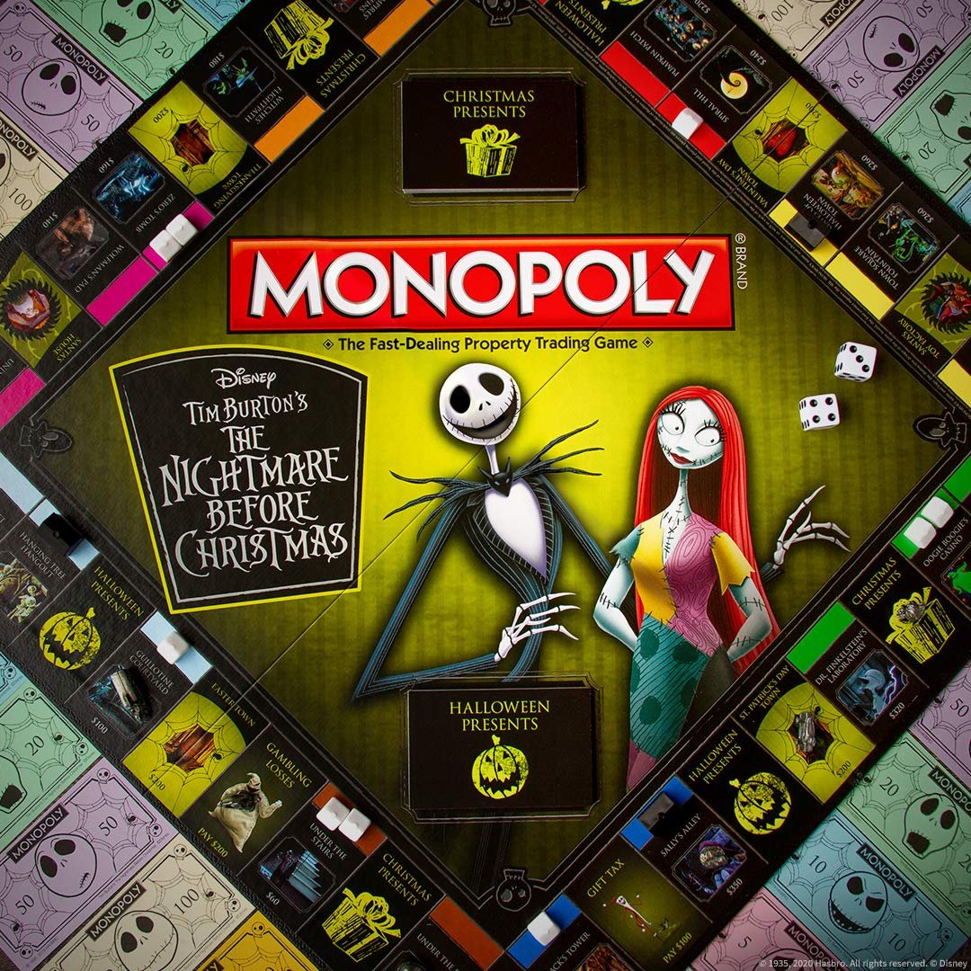 Monopoly Disney Nightmare Before Christmas Board Game | Collectible Monopoly Tim Burton Nightmare Before Christmas Movie | Collectible Monopoly Tokens