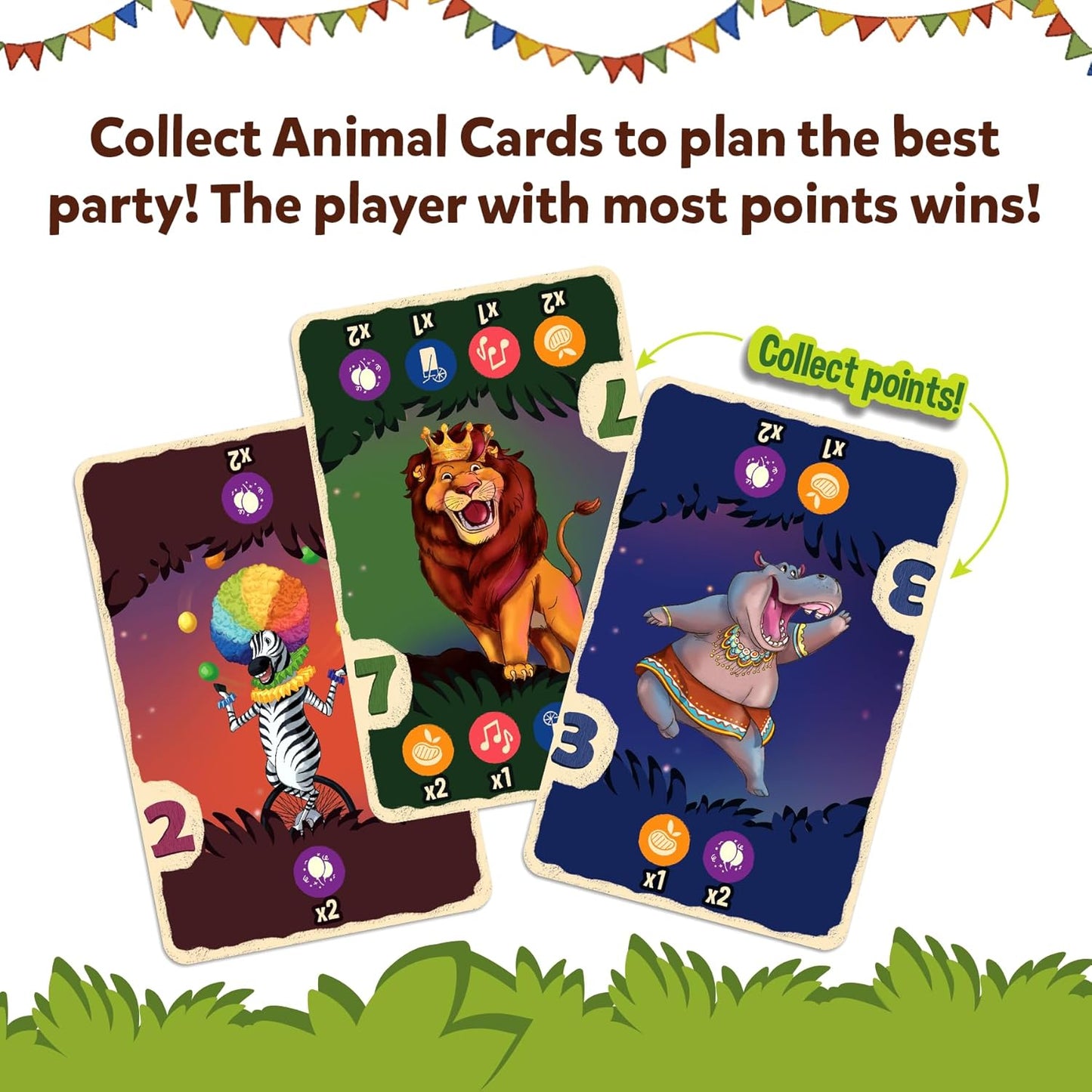 Skillmatics Card Game - Jungle Party, Fun Family Card Game of Strategy & Luck, Party Game, Gifts for Girls & Boys Ages 7, 8, 9 & Up,for kids