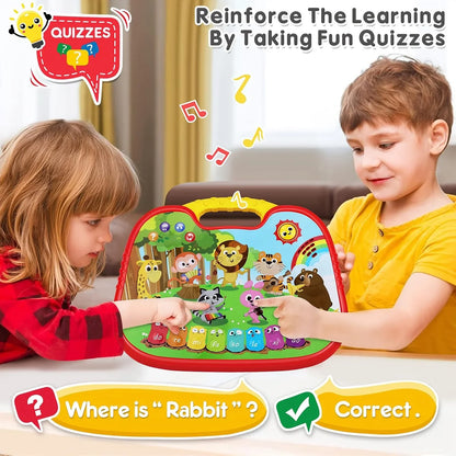 FiveStar Infant Animal Reading Piano – Interactive Baby Toy with Lights, Sounds & 3 Learning Modes | Educational Gift for Toddlers - Jaiman Toys