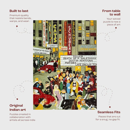 Jigsaw Nation Bustling Broadway: New York - 150 Pieces Jigsaw Puzzle by Mario Miranda