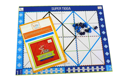 Funnyfun Super Tigga Strategy Board Game | Multiple Cross & Cut Tic Tac Toe Style Family Game | 2 Players | Brain Teaser