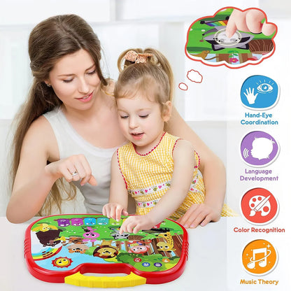 FiveStar Infant Animal Reading Piano – Interactive Baby Toy with Lights, Sounds & 3 Learning Modes | Educational Gift for Toddlers - Jaiman Toys