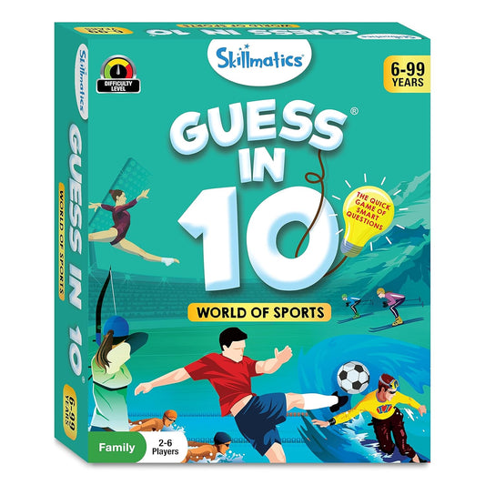 Skillmatics Card Game - Guess in 10 Sports, Perfect for Boys, Girls, Kids, and Families Who Love Board Games and Educational Toys, Travel Friendly, Gifts for Ages 6, 7, 8, 9