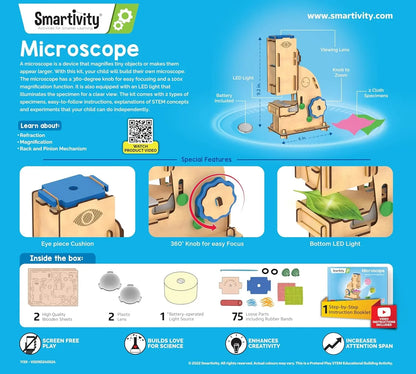 Smartivity Microscope Toy 100x Zoom for Kids 8-14 | STEM Science Kit | DIY Educational Toy | Birthday Gift for Boys & Girls - Jaiman Toys